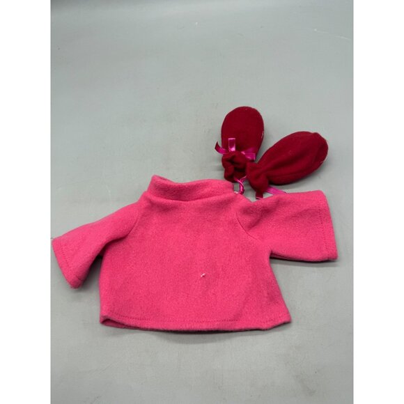 Baby Girls Pink Wool Coat With Mittens Set 0-3 months Used READ - Picture 5 of 7